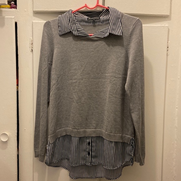 Adrianna Papell Sweaters - Adriana Papell Sweater Shirt Tunic Grey Medium